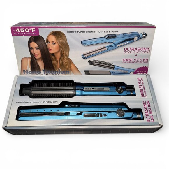Babyliss PRO 450 Nano Titanium Ultrasonic Cool Mist Iron + OMNI Styler Flat Iron main image 5